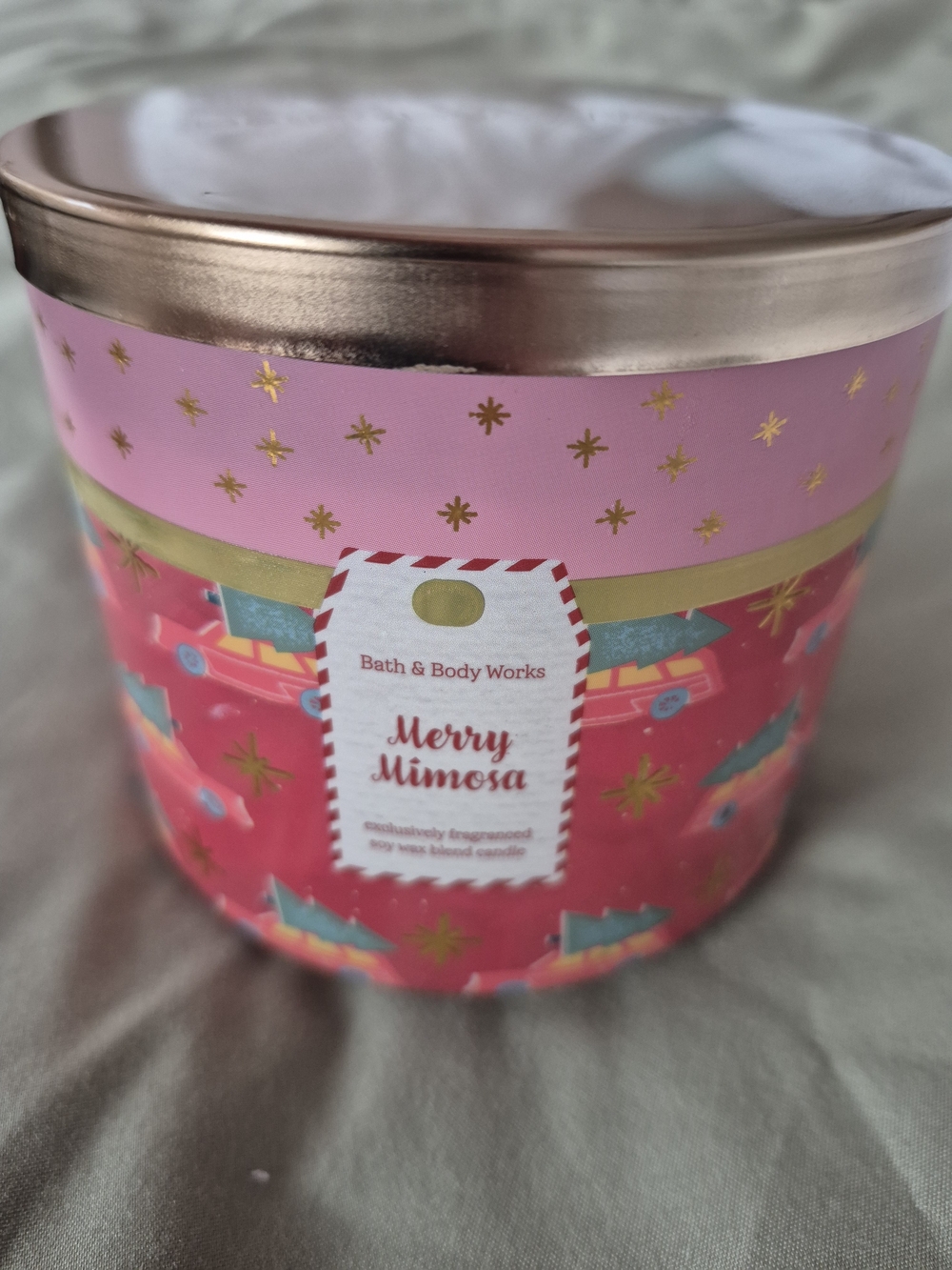 Bath & Body Works Merry Mimosa Candle - Pink & Gold